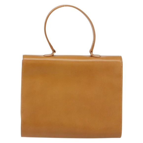 Christian Dior Hand Bag Leather Brown Gold Auth ep12336