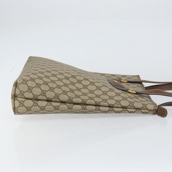 GUCCI GG Supreme Tote Bag PVC Beige Gold Auth ep12338