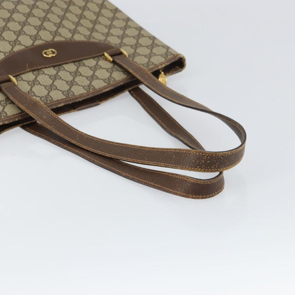 GUCCI GG Supreme Tote Bag PVC Beige Gold Auth ep12338