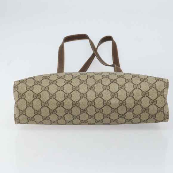 GUCCI GG Supreme Tote Bag PVC Beige Gold Auth ep12338
