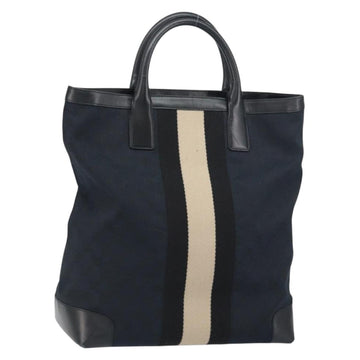 GUCCI GG Canvas Tote Bag Black Silver Auth ep12343