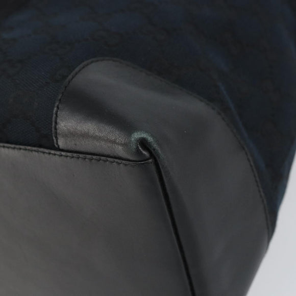 GUCCI GG Canvas Tote Bag Black Silver Auth ep12343