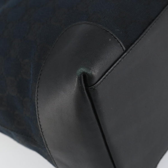 GUCCI GG Canvas Tote Bag Black Silver Auth ep12343