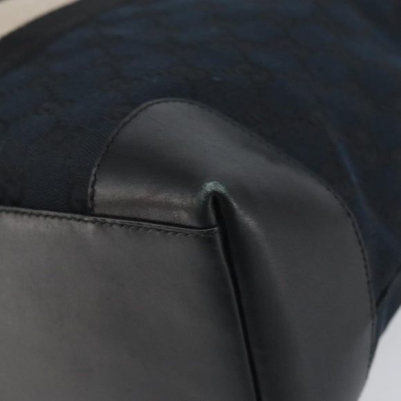 GUCCI GG Canvas Tote Bag Black Silver Auth ep12343