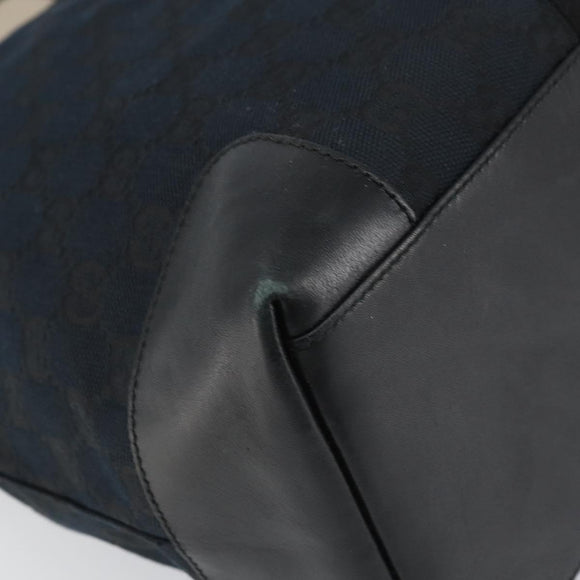 GUCCI GG Canvas Tote Bag Black Silver Auth ep12343