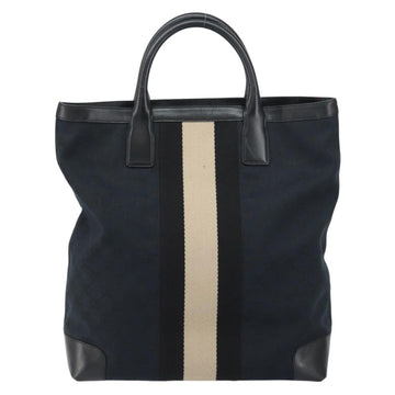 GUCCI GG Canvas Tote Bag Black Silver Auth ep12343 - 0