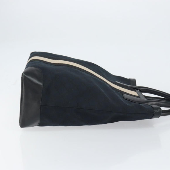 GUCCI GG Canvas Tote Bag Black Silver Auth ep12343