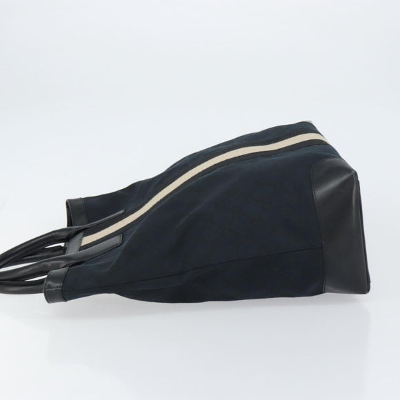 GUCCI GG Canvas Tote Bag Black Silver Auth ep12343