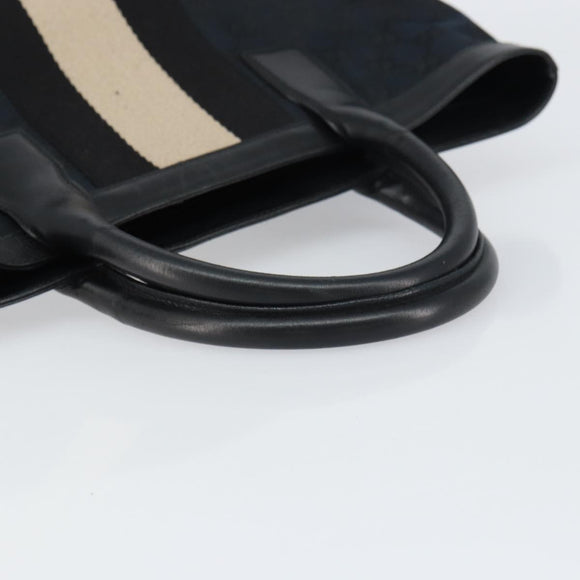 GUCCI GG Canvas Tote Bag Black Silver Auth ep12343