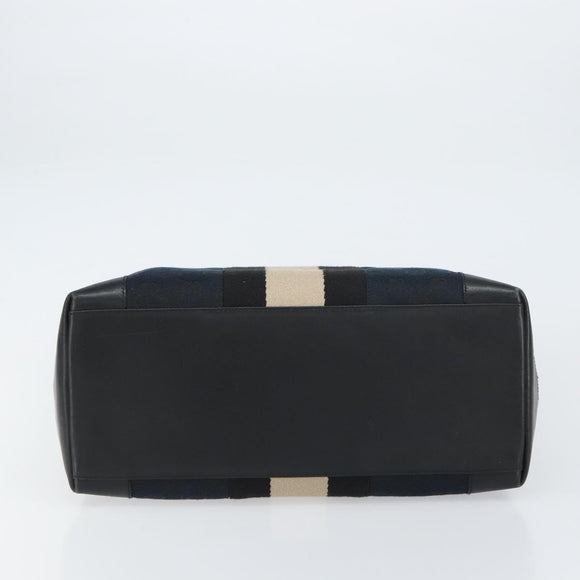 GUCCI GG Canvas Tote Bag Black Silver Auth ep12343