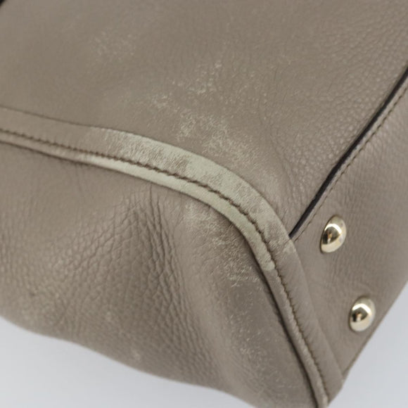 GUCCI Soho Tote Bag Leather Gray Gold 282307 Auth ep12345