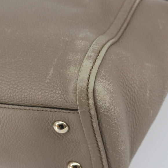 GUCCI Soho Tote Bag Leather Gray Gold 282307 Auth ep12345