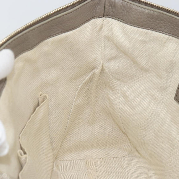 GUCCI Soho Tote Bag Leather Gray Gold 282307 Auth ep12345