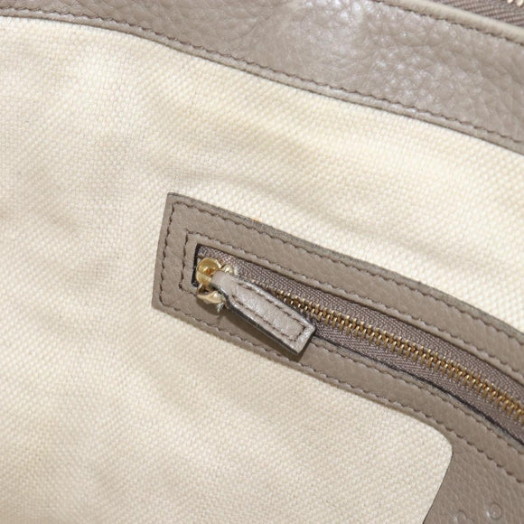 GUCCI Soho Tote Bag Leather Gray Gold 282307 Auth ep12345