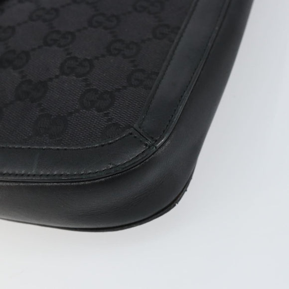 GUCCI GG Canvas Shoulder Bag Black Gold 001 4142 Auth ep12350