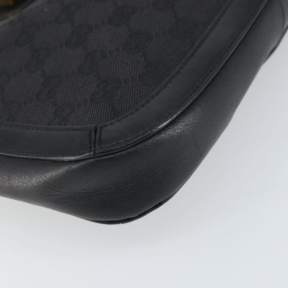 GUCCI GG Canvas Shoulder Bag Black Gold 001 4142 Auth ep12350