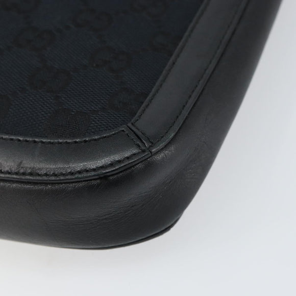 GUCCI GG Canvas Shoulder Bag Black Gold 001 4142 Auth ep12350