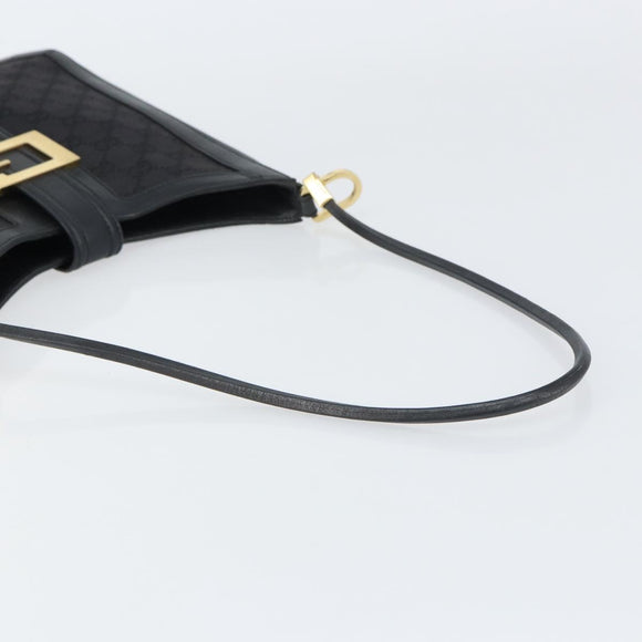GUCCI GG Canvas Shoulder Bag Black Gold 001 4142 Auth ep12350