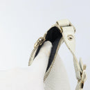 GUCCI Sherry Line Shoulder Bag Leather White Gold Red 130771 Auth ep12352-14