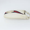 GUCCI Sherry Line Shoulder Bag Leather White Gold Red 130771 Auth ep12352-4