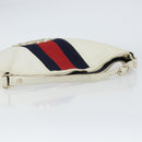 GUCCI Sherry Line Shoulder Bag Leather White Gold Red 130771 Auth ep12352-7