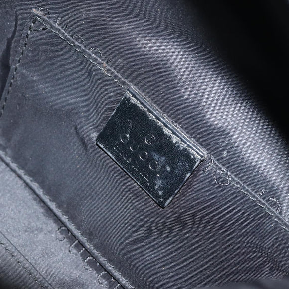 GUCCI Hand Bag Nylon Enamel Black Silver 000 0602 3754 Auth ep12353