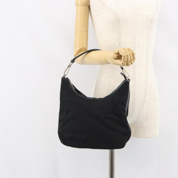 GUCCI Hand Bag Nylon Enamel Black Silver 000 0602 3754 Auth ep12353