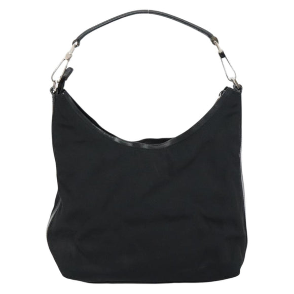 GUCCI Hand Bag Nylon Enamel Black Silver 000 0602 3754 Auth ep12353