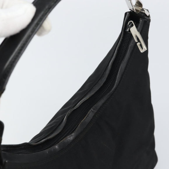 GUCCI Hand Bag Nylon Enamel Black Silver 000 0602 3754 Auth ep12353