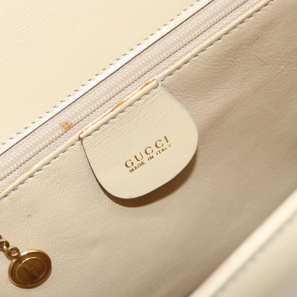 GUCCI Hand Bag Leather Beige Gold 000 2026 0258 Auth ep12356