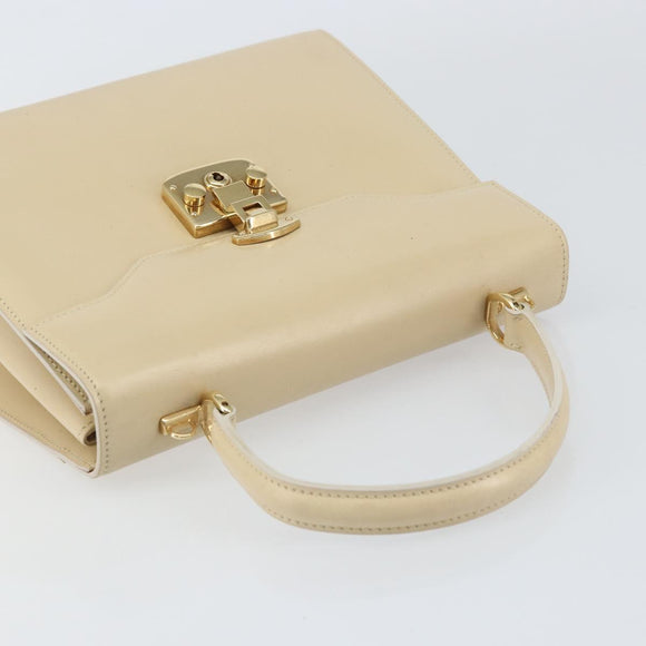 GUCCI Hand Bag Leather Beige Gold 000 2026 0258 Auth ep12356