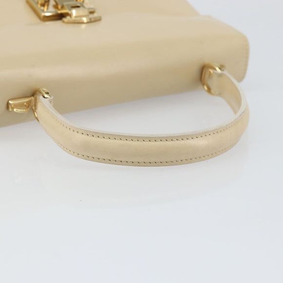 GUCCI Hand Bag Leather Beige Gold 000 2026 0258 Auth ep12356