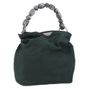 Christian Dior Hand Bag Nylon Khaki Silver Auth ep12359-1