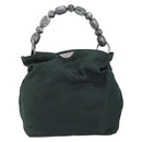 Christian Dior Hand Bag Nylon Khaki Silver Auth ep12359-13