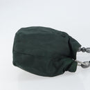 Christian Dior Hand Bag Nylon Khaki Silver Auth ep12359-3