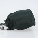 Christian Dior Hand Bag Nylon Khaki Silver Auth ep12359-4