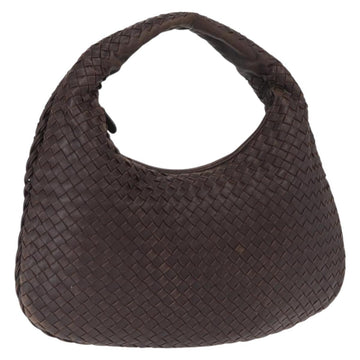 BOTTEGA VENETA INTRECCIATO Hobo Shoulder Bag Leather Brown Auth ep12361