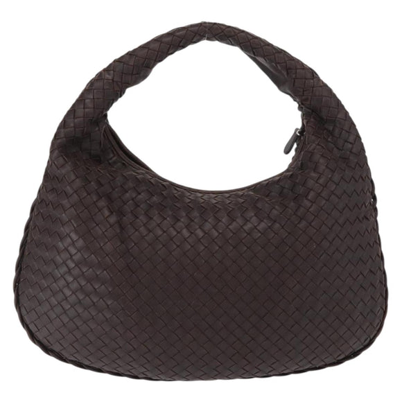 BOTTEGA VENETA INTRECCIATO Hobo Shoulder Bag Leather Brown Auth ep12361