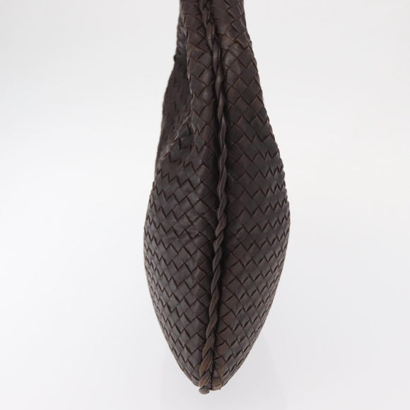 BOTTEGA VENETA INTRECCIATO Hobo Shoulder Bag Leather Brown Auth ep12361