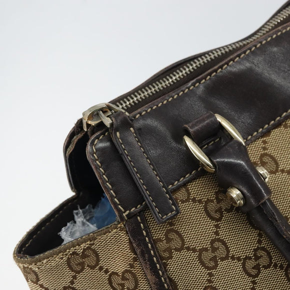 GUCCI GG Canvas Abbey Tote Bag Beige Gold 189831 Auth ep12363