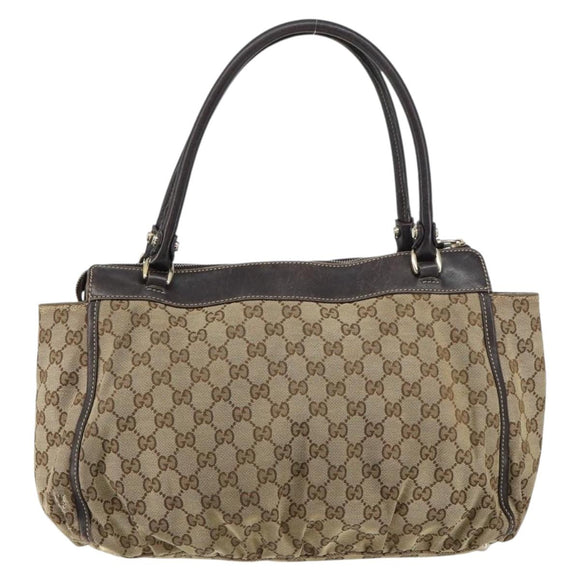 GUCCI GG Canvas Abbey Tote Bag Beige Gold 189831 Auth ep12363