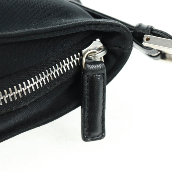 FENDI Mamma Baguette Shoulder Bag Nylon Black Silver Auth ep12368