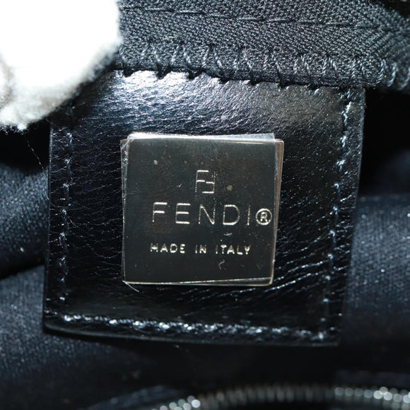 FENDI Mamma Baguette Shoulder Bag Nylon Black Silver Auth ep12368