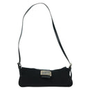 FENDI Mamma Baguette Shoulder Bag Nylon Black Silver Auth ep12368-13