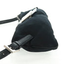 FENDI Mamma Baguette Shoulder Bag Nylon Black Silver Auth ep12368-3