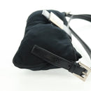 FENDI Mamma Baguette Shoulder Bag Nylon Black Silver Auth ep12368-4