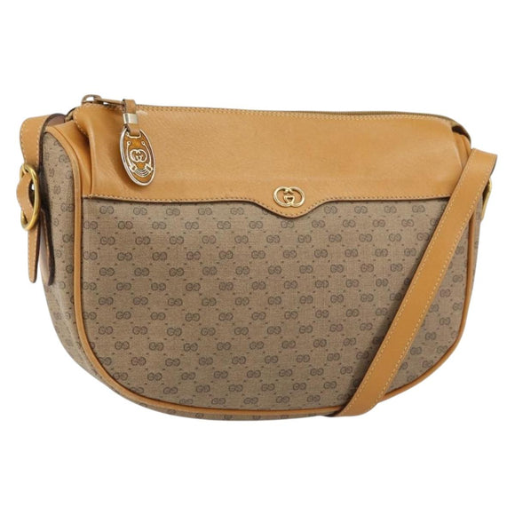 GUCCI Micro GG Supreme Shoulder Bag PVC Beige Gold 001 115 4001 Auth ep12369