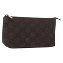 GUCCI GG Canvas Pouch Brown Auth ep12370-1