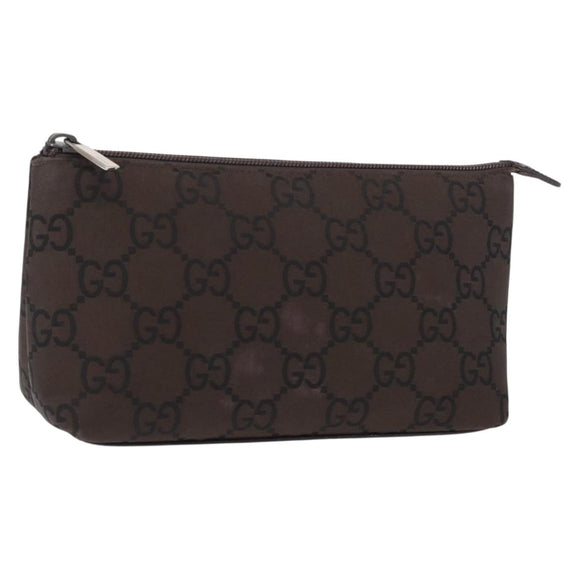 GUCCI GG Canvas Pouch Brown Auth ep12370