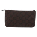 GUCCI GG Canvas Pouch Brown Auth ep12370-3